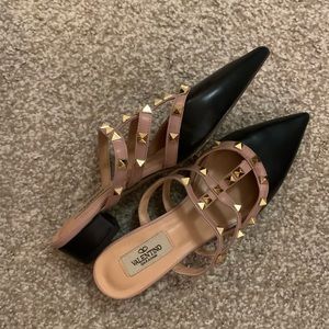 Valentino point-toe leather flats